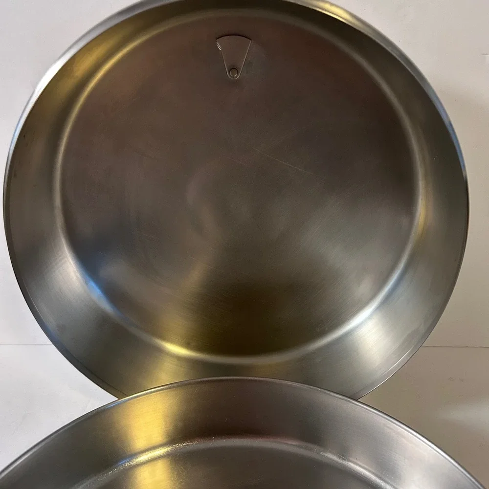 Vintage Revere Ware Copper Clad Skillet with High Dome Lid Blue Seahorse Handle